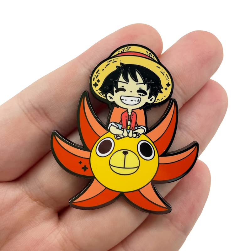 PATPAT Monkey D Luffy Brooch Pin Enamel Cartoon Luffy Brooch Pin for Hat Backpack Charms Badge Toy Gift Brooch Pin for Kids