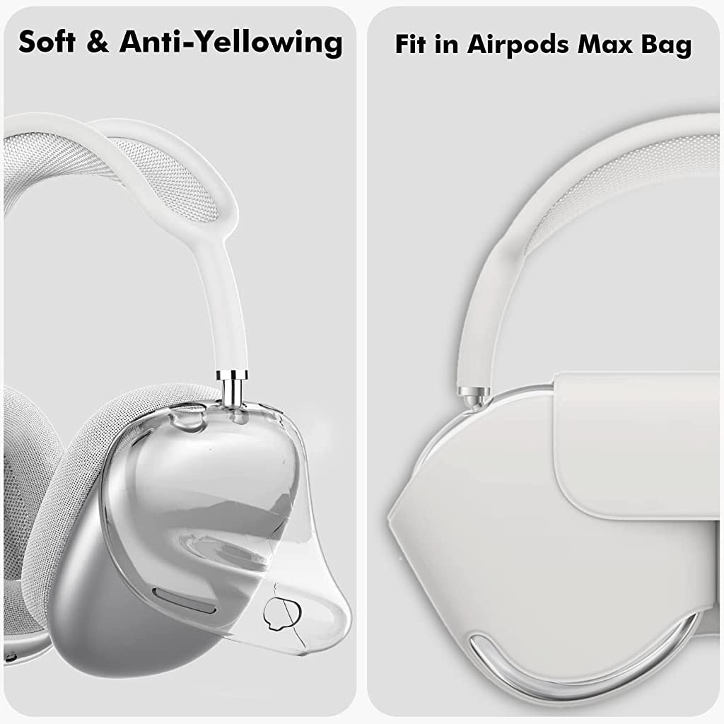 ZORBES Clear Case for AirPods Max Anti-Scratch TPU Cover for AirPods Max, One Pair TPU Protective Clear Case for AirPods Max, Not Include AirPods Max