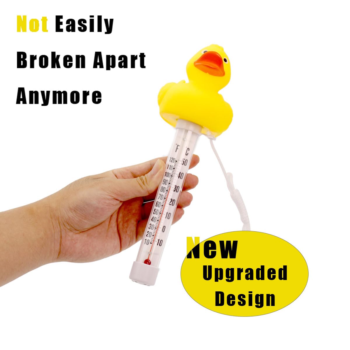Optifit Floating Pool Thermometer 20-120°F/-10-50°C Baby Bath Tub Water Thermometer Cartoon Duck Water Thermometer Water Temperature Monitor for Bath Tub, Swimming Pool