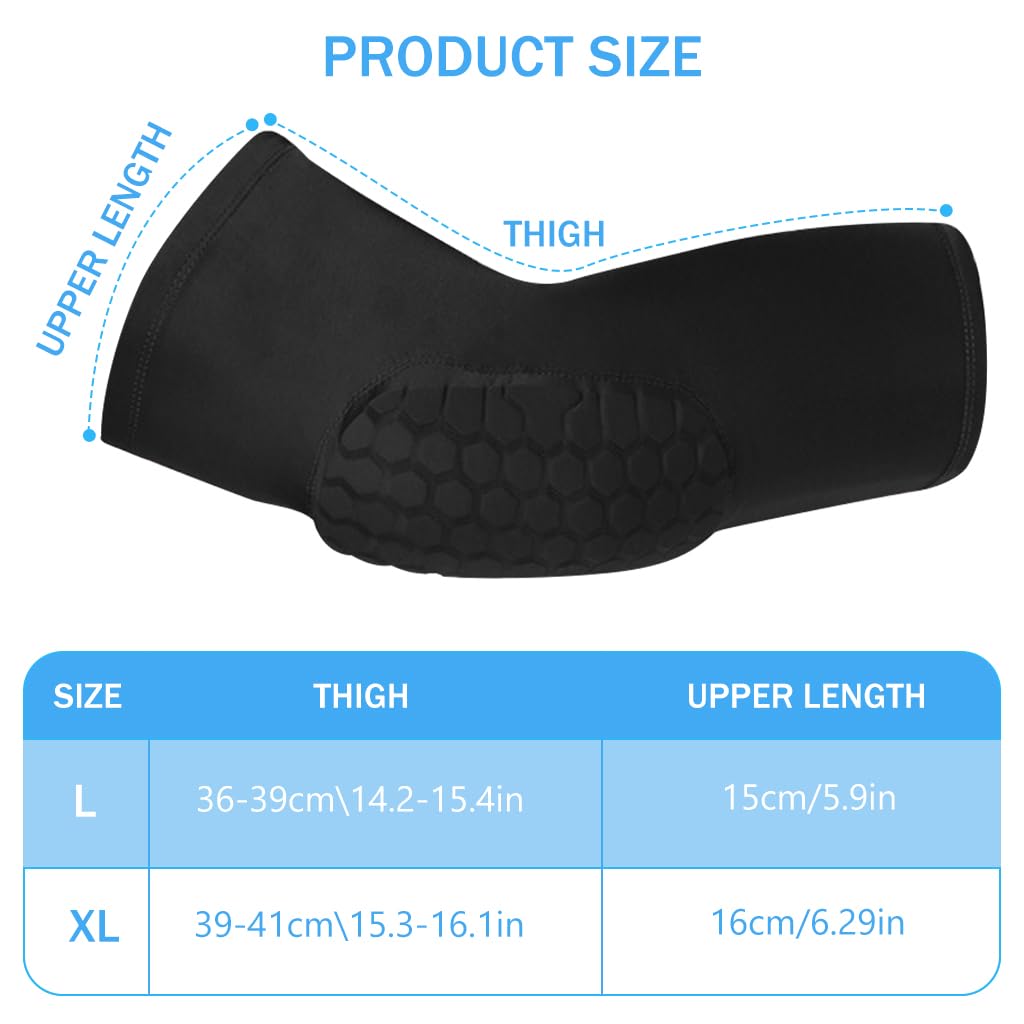 Proberos 1Pair Knee Brace for Kids Teens, Anti-collision kneepads, Overknee Stretchy Compression Leg Support Sleeve 3D Knee Protector Pad Summer Breathable Leg Support, 4-Way Stretch, L