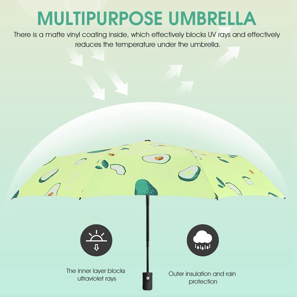 PALAY Umbrella for Women, Ultra-Light and Small Mini Umbrella with Carrying Pouch, Windproof Travel Umbrella Automatic Folding Umbrella for Man, Women, Kids, Girls, Boys (Green)