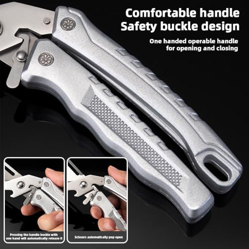 HASTHIP® Heavy Duty Detachable Kitchen Shears, Poultry Scissors, Multi-Purpose Kitchen Scissors, Spring-Loaded Stainless Steel with Ergonomic Handle (Silver)