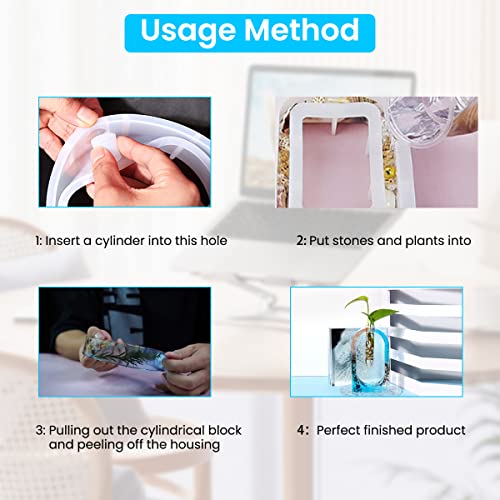 HASTHIP Vase Tube Resin Molds, Plant Propagation Station Silicone Epoxy Mold with 2 Test Tubes, Vase Epoxy Resin Mold for for Resin Casting Flowers, Home, Office, Desktop Decoration, Arched Style