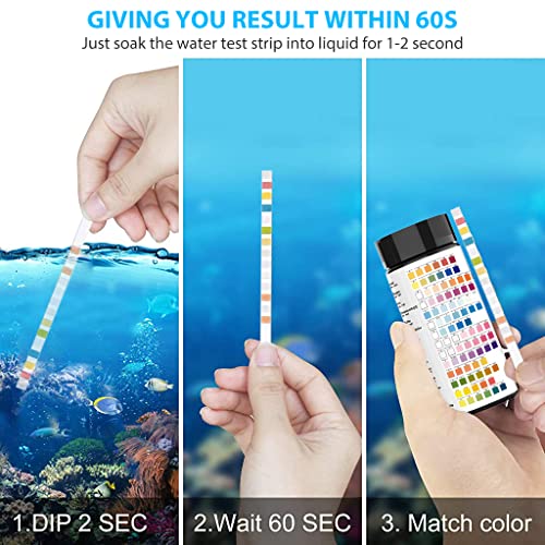 Qpets® 150PCS Water Testing PH Strips 14 in 1 Kit Aquarium Test Professional Freshwater GH KH Nitrite Nitrate Chlorine Carbonate