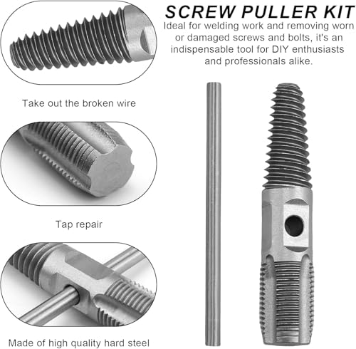 Serplex® 2 in 1 Broken Pipe Extractor Tool Kit Double Headed Faucet Water Triangle Valve Screw Remover Damaged Bolt Drill Bits Durable Hand Tools Set for Home Plumbing Repairs 2 PCS