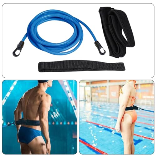 Proberos Swimming Resistant Belts Waist Belt with 13ft Long Swim Resistance Cord Swim Tether Stationary Swimming Belt for Advanced Swim Training Sessions