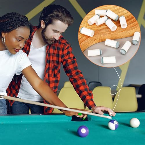 Proberos® 60PCS 9mm Slip-On Billiards Cue Tips, Easy-to-Install Plastic & Leather Cue Stick Replacement Tips for Pool & Snooker, Durable & Professional-Grade Accessories