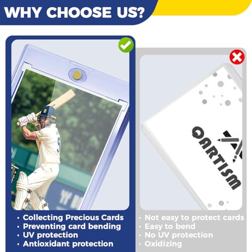 PATPAT® 10PCS Card Holders for Trading Cards 35 pt Hard Sleeves Case Fit for MTG Standard Sports Baseball Cards Toploaders