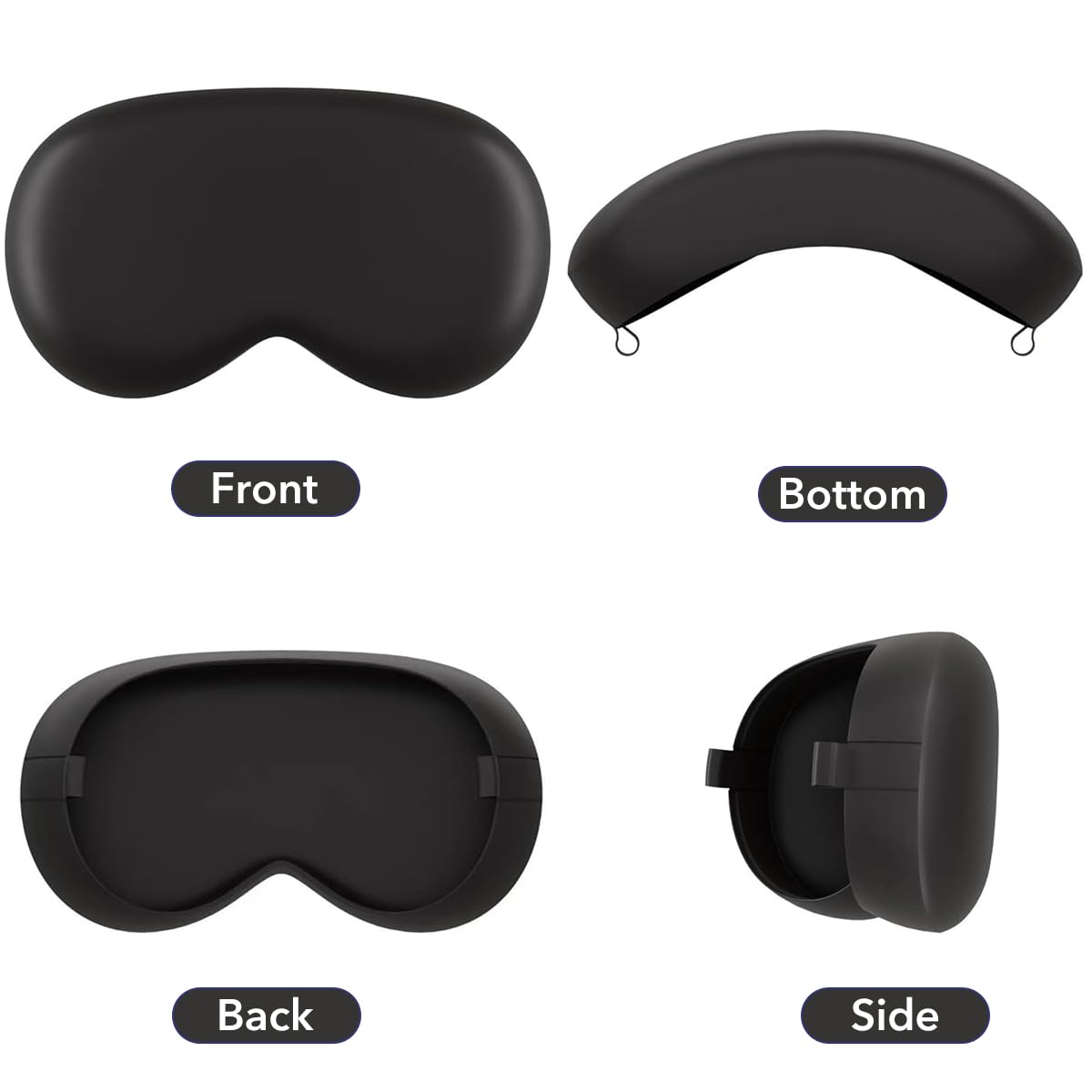 ZORBES Vision Pro Case for Apple Vision Pro Case Anti-Scratch Silicone Cover for Apple Vision Pro VR Protective Cover for Apple Vision Pro Lens Cover Headset Accessory Black