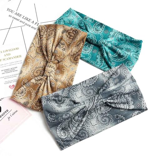 Proberos® 6PCS Women's Hair Band Premium Stretchy Bohemian Head Bands Elastic for Women Fashionable Multi Pattern Headband Multicolor Hair Accessories