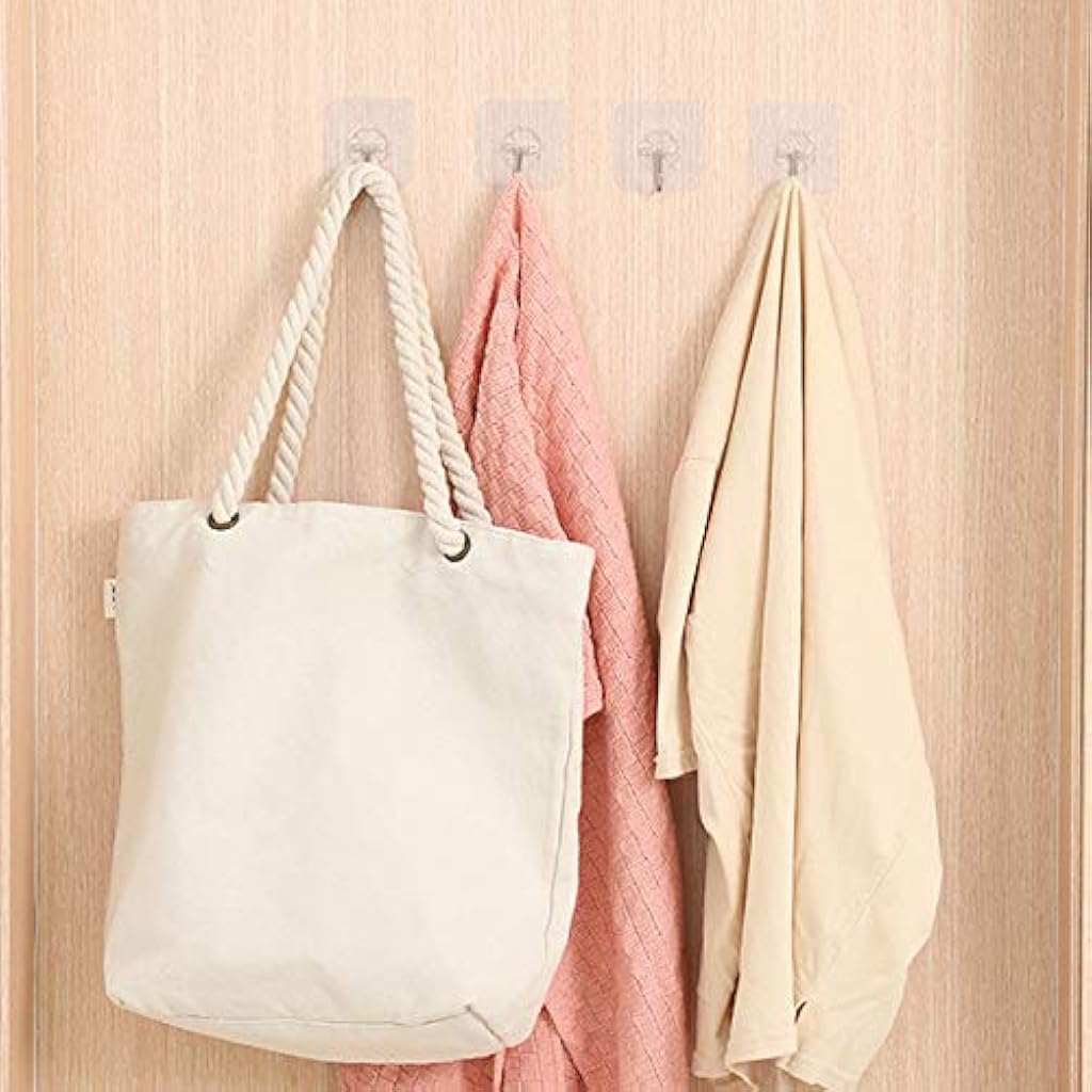 HASTHIP® 20Pcs Hooks for Wall Without Drilling, Waterproof Stick on Adhesive Stronger Plastic Wall Hooks for Hanging Strong, Wall hangings, Kitchen Accessories Items, Clothes Hanging