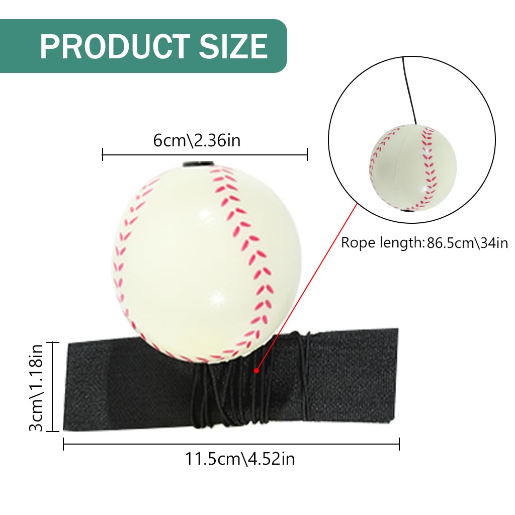 Proberos 4Pcs Wrist Exercise Stringed Ball, Hand Exercise Ball with Elastic String Wrist Band Bouncy Ball Toy, Kids Stress Relief Resistance Ball for Concentration and Responsiveness