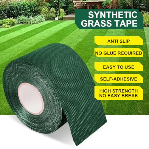HASTHIP® Grass Patch Sticker for Lawn Repair Double Sided Adhesive Sticker Connection Tape Lawn Repair Sticker for Synthetic Grass Patch for for Artificial Turf Mat, Floor Mat, 50mmx5m