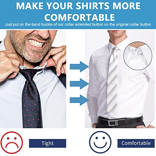 SANNIDHI 12 Pcs Shirt Collar Extender Stretch Metal Neck Button Extender for Mens Dress Shirt, Cuff, Pants, Collar Extension Button Expander Set