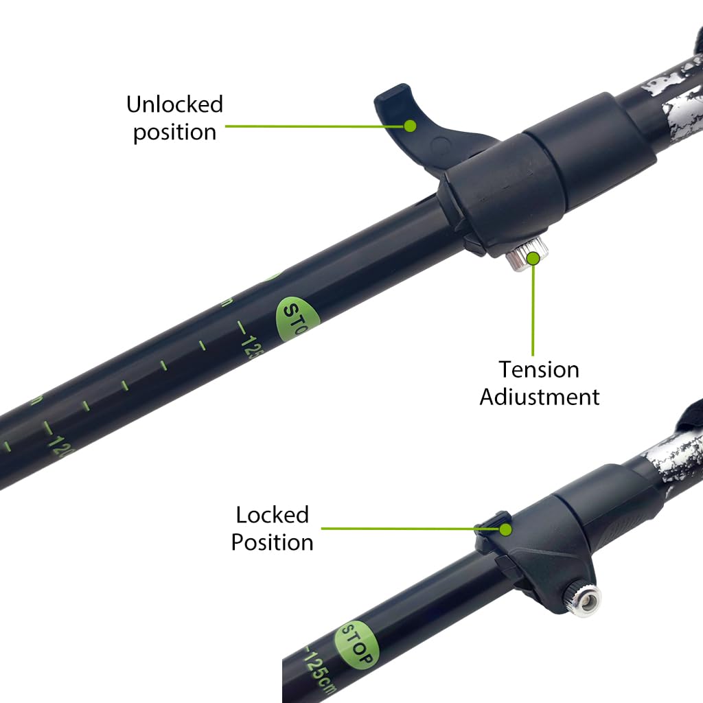 Proberos 125cm Trekking Pole for Men Women, Collapsible Ultralight and Adjustable Trekking Sticks for Hiking Climbing Skiing Travel Essentials with Storage Bag
