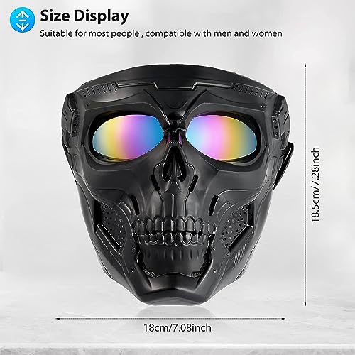 Proberos Motorcycle Goggle Mask Fun Face Mask Full Face Mask Windproof Goggles Mask for Motorcycle, Offroad, Dune Buggy, Halloween Mask Party Dressing Up Fun Gift