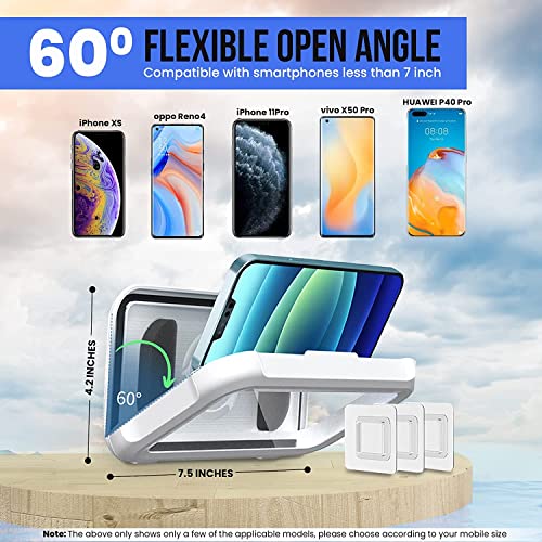 ZORBES Shower Phone Holder Waterproof, Anti-Fog Universal Phone Stand Case with HD Touch Screen and 480°Rotation Design, Bathroom Wall Mount Waterproof Pouch for iPhone 14 13 12 11 Pro Max XS XR