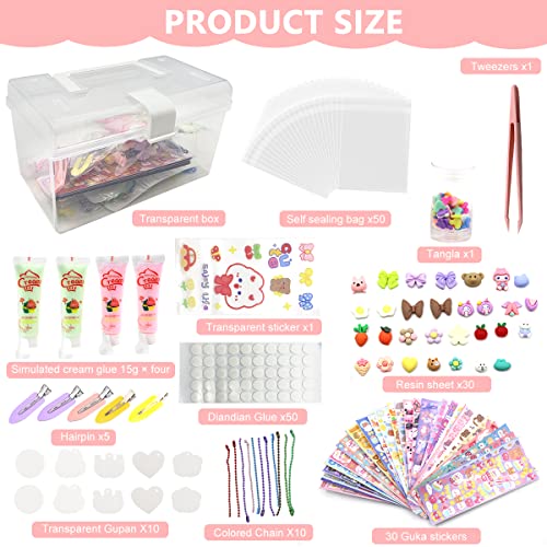 HASTHIP 193Pcs Children's 3D Stickers Set, DIY Cream Glue Girl Stickers Photo Decoration, Create Your Own Sticker Art and DIY Crafts with Storage Box - Fun Activity for Girls