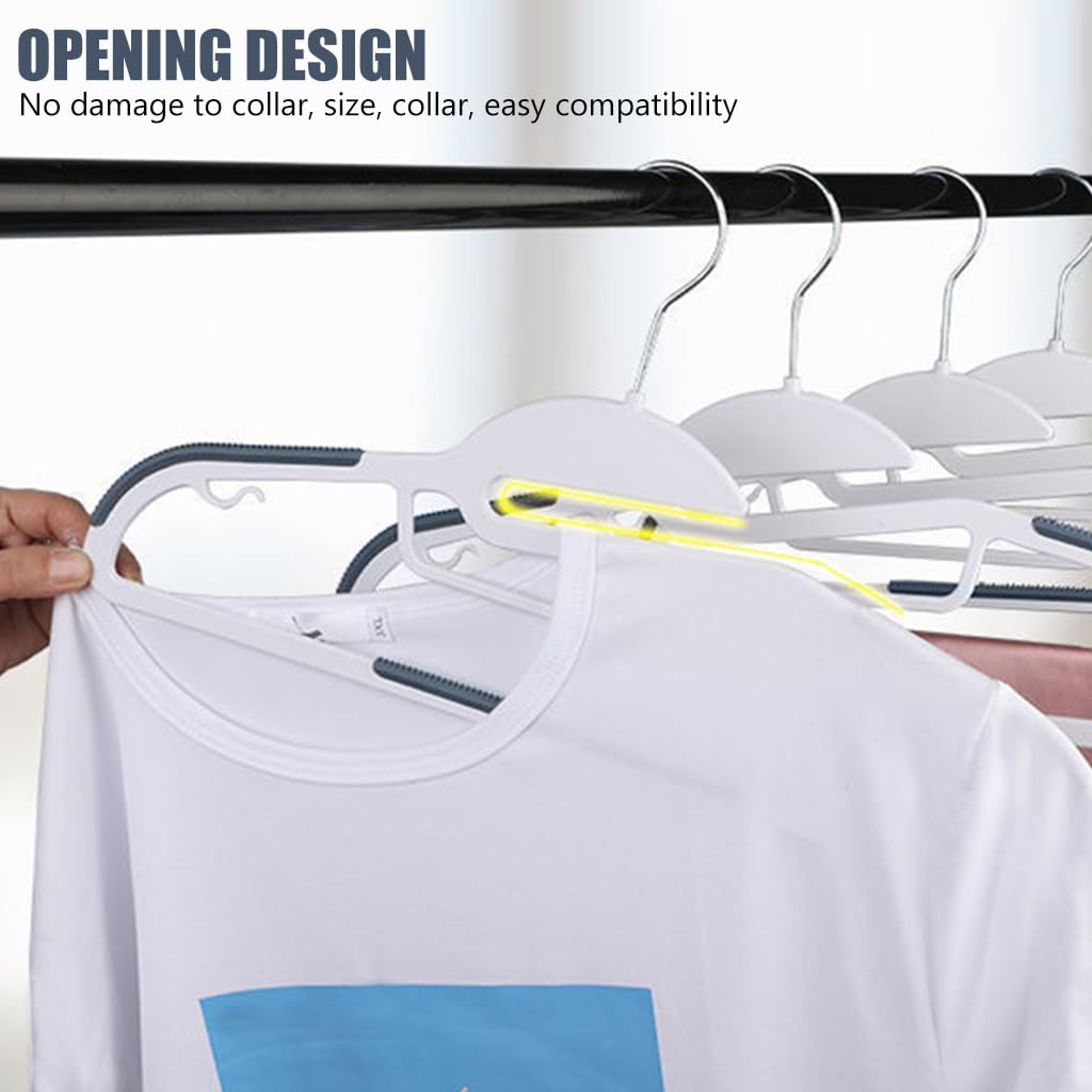 HASTHIP 10 Pack Plastic Hangers, Plastic Clothes Hangers Non Slip Hangers with Rubber Grip, Heavy Duty Plastic Hanger for Suits, Coats, Dress, Shirts, or Belts