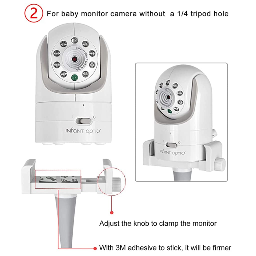 ZORBES Baby Monitor Mount Baby Monitor Holder Flexible Baby Camera Mount Compatible with Infant Optics DXR 8 & DXR-8 Pro and Most Other Baby Monitors, Attaches to Crib Cot Shelves