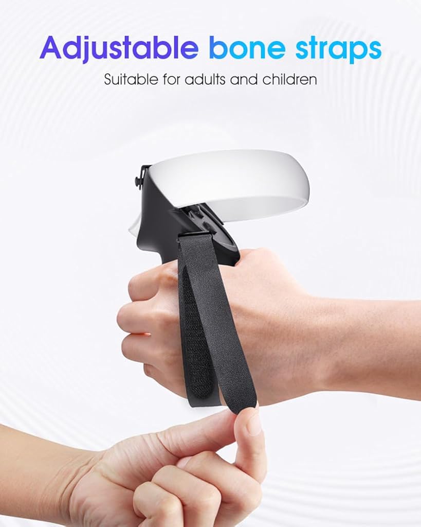 ZORBES Controller Grips Cover for Oculus Quest 2, Non-Slip Texture - VR Accessories Compatible with Meta Quest 2, Silicone Controller Grip Covers with Adjustable Ankle Straps Use