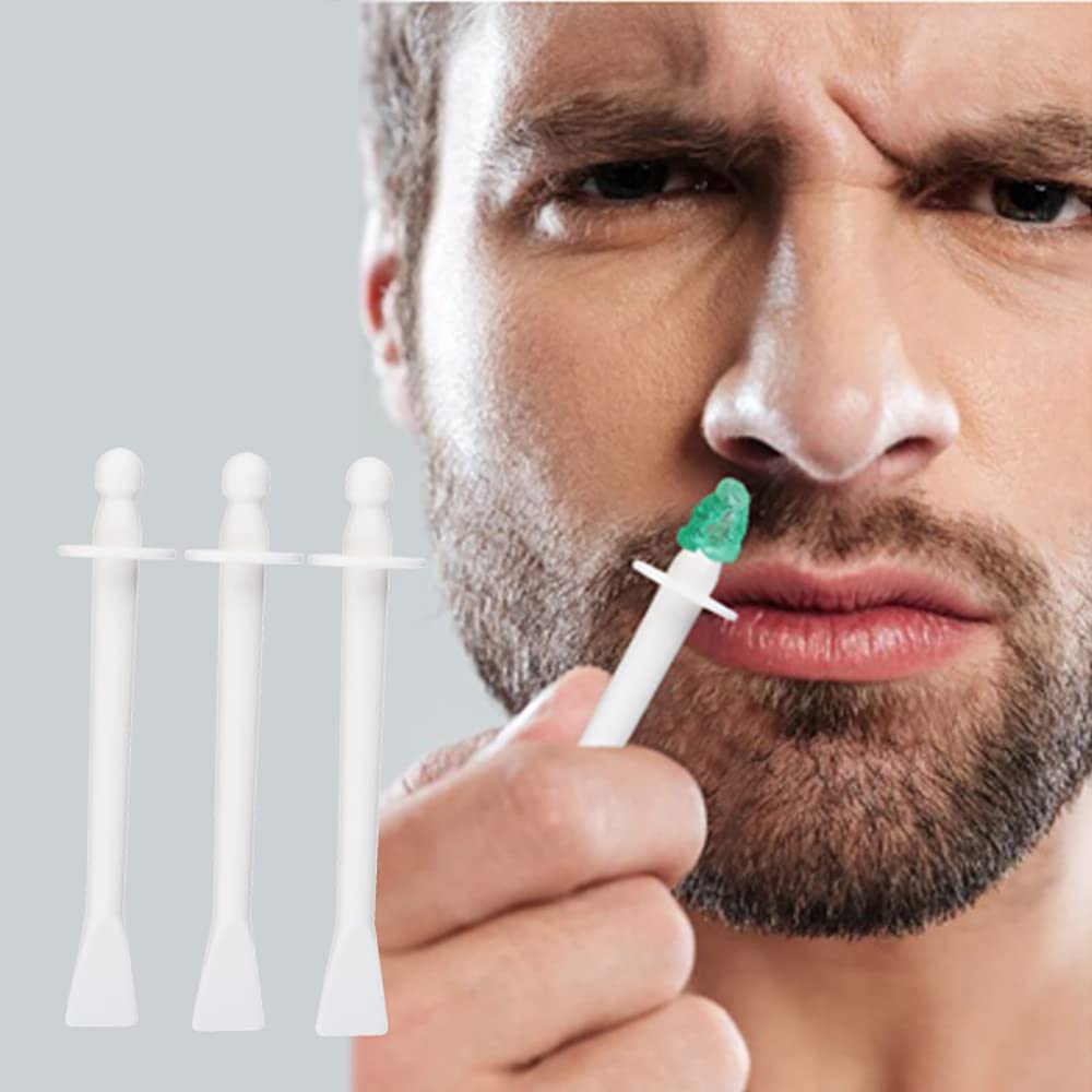 HANNEA Nose Wax Kit, Nose Hair Removal Waxing Kit for Men Women Eyebrows Ears Lips Facial Nose Hair Remover Wax, 50g Wax, 20 Applicators, 8 Moustache Stencils Stickers