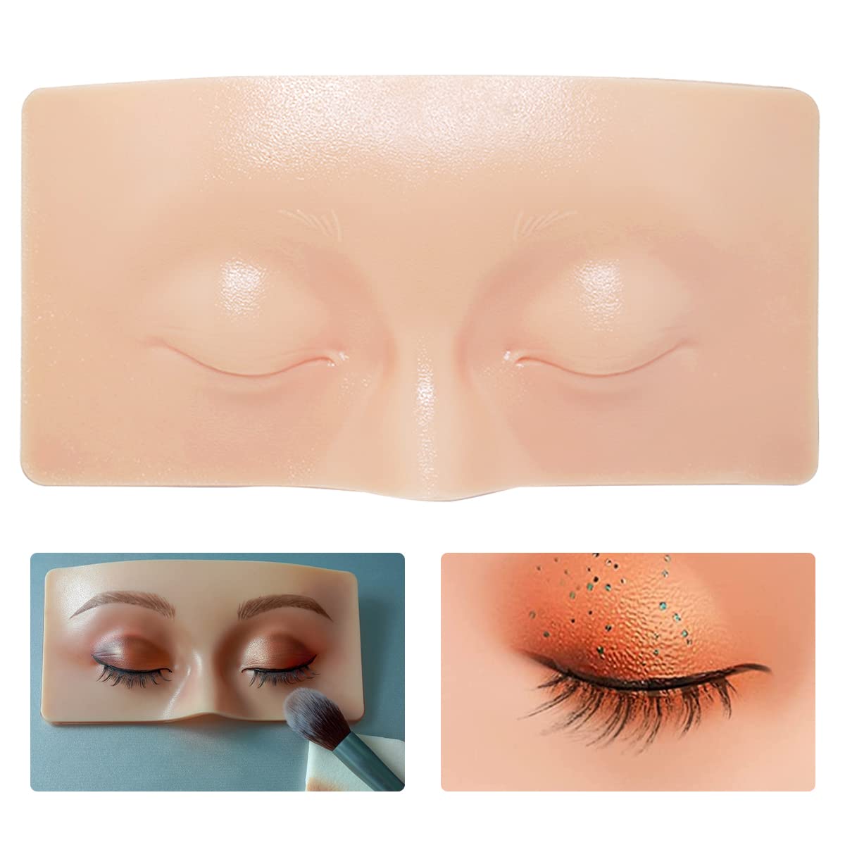 MAYCREATE Makeup Practice Face Board Skin Realistic 3D Makeup Practice Skin for Eyebrow, Eye Makeup Dummy For Women, Reusable Silicone Makeup Face for Beginner Makeup Artist The Perfect