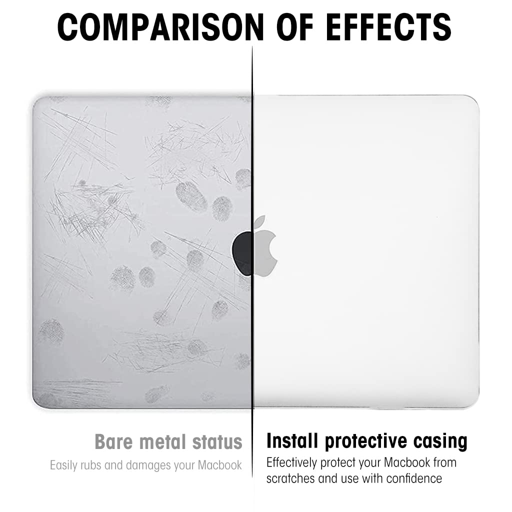 ZORBES Laptop Case Laptop Cover Compatible with MacBook Air M1 13.3 inch Matte Clear Hard Case Laptop Cover Case for 2020, 2019, 2018 MacBook Air M1, A2337, A2179, A1932 Touch ID