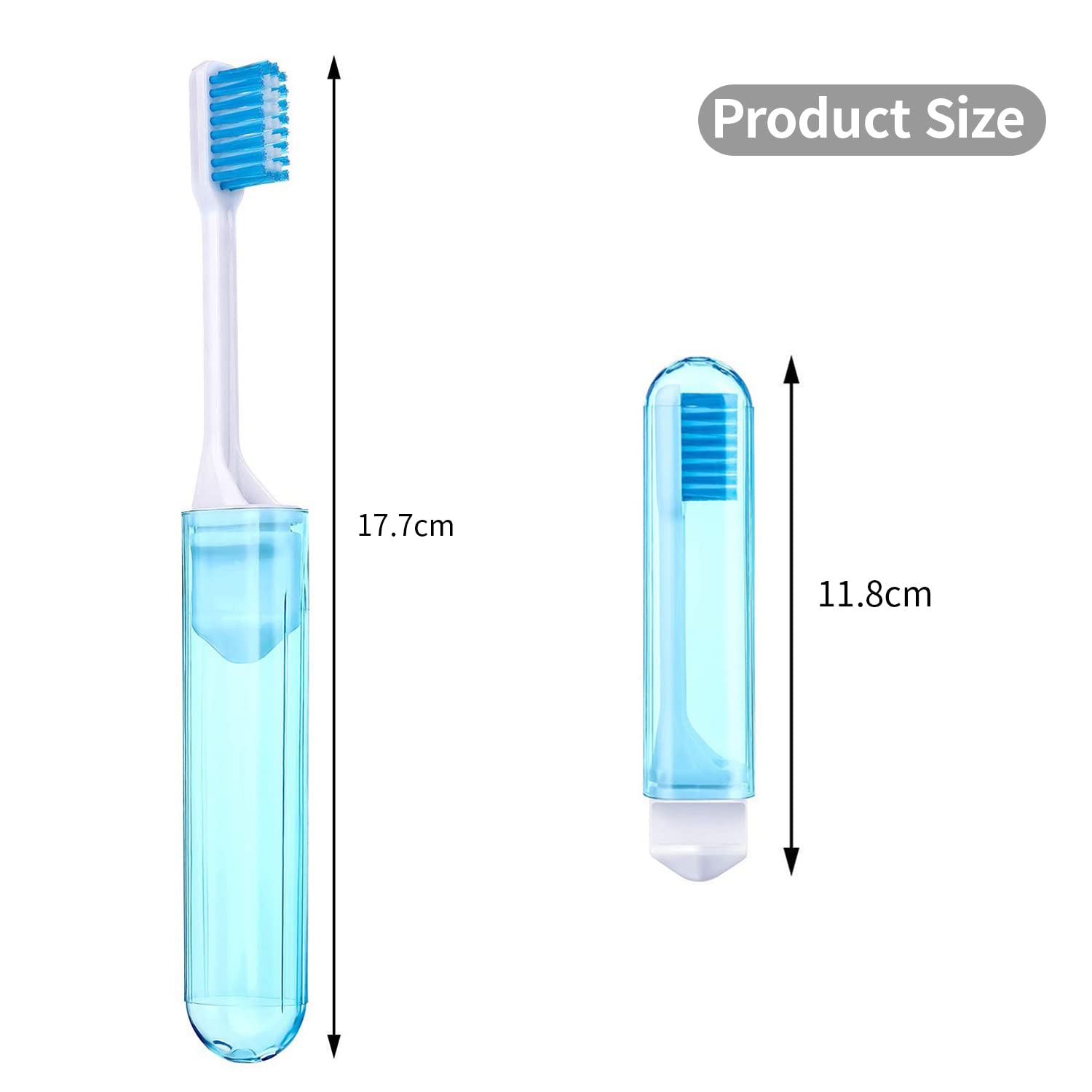 HANNEA 4 Pcs Travel Toothbrush Mini Foldable Toothbrush with a Toothbrush Box for Travel, Camping, School, Home, Business Trip