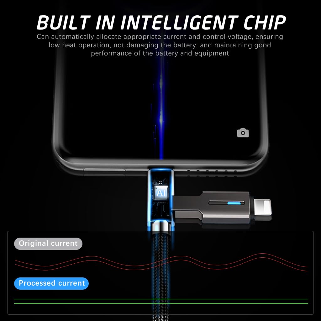 Verilux USB C Cable 4-in-1 USB C Cable Support 100W PD Fast Charging Cable &Data Sync Color Woven Charging Cable Multi Connector USB Charging Cable for iPhone 14 13 Samsung Galaxy S23/S22