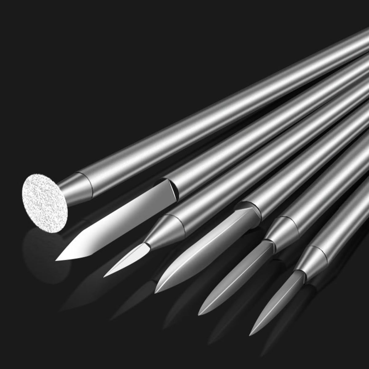 Serplex 6Pcs Carving Bits Detail Carving Bits for Rotary Tool 2.35mm Shrank Stainless Steel Engraving Carving Drill Bit Detailing Engraving Bits Rotary Carving Bits for DIY Wooden Carving Woodworking