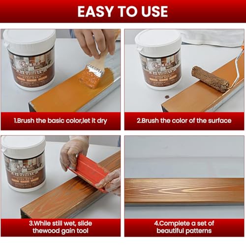 Serplex® 8PCS Wood Grain Roller Tools Multi Sizes Pattern Comb Graining for Woodworking Painting Furniture Finishing