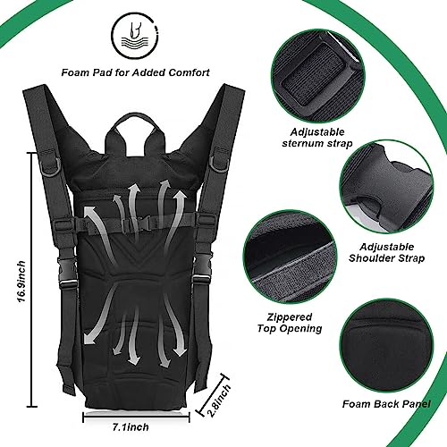 Optifit® Hydration Pack Backpack with 3L Bladder Tactical Water Bag for Hiking Biking Running Walking 3 PCS