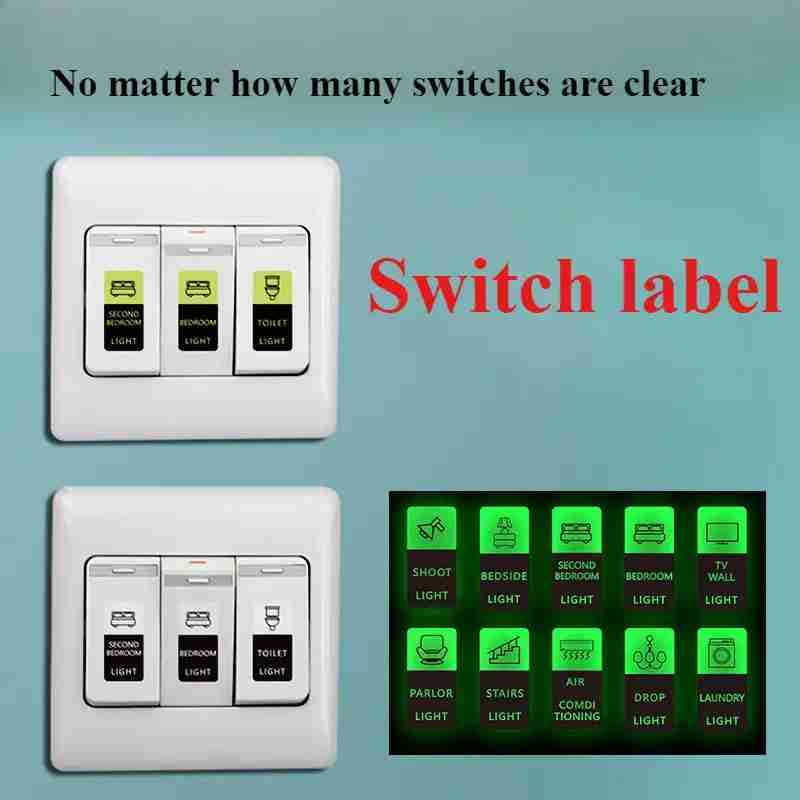 HASTHIP® Transparent Black and White Switch ID Sticker 4 Sheet, 52 Unique Designs,468pcs Total for Electric Board Appliances Stickers for Switch Board for Home Wall Switches