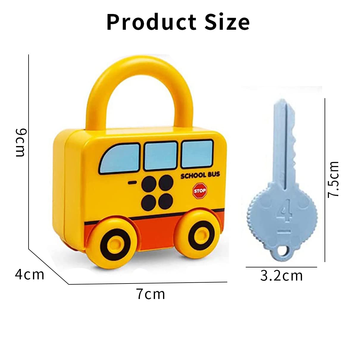 PATPAT 6 Pcs Lock and Key Car Toys, Creative Matching & Sorting Toys with Numbers and Vehicle Names, Early Learning Toy for Toddlers and Preschool Children, Christmas Gift with Gift Box