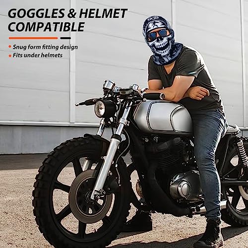 Optifit® Black Balaclava Skull Face Mask Outdoor Windproof All Cover Hat Quick Dry Motocycle Riding Gear Sun Protection for Activities 3PCS