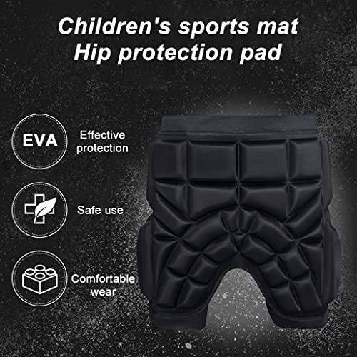 Optifit® Children Sports Butt Pad Ski Snowboarding Skate Hip Protective Padded Protection Pads for Roller Skating Beginner Black 2PCS
