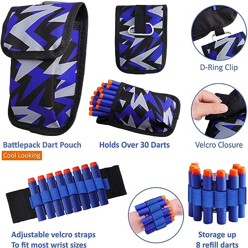 PATPAT® Tactical Vest Kit for Kids Nerf Gun Gear Boys Girls Guns Toys 6 Years Birthday Christmas Gifts Blue 3PCS