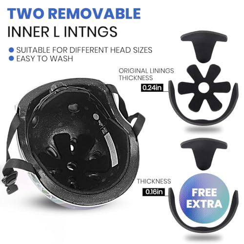 Proberos Unicorn Bike Helmet for Kids Girls 3-7 Years Old Cushioning Lining Safety Helmet with Adjustable Chin Strap Rainbow Magic Unicorn Helmet for Cycling, Riding, Skating, Rock Climbing