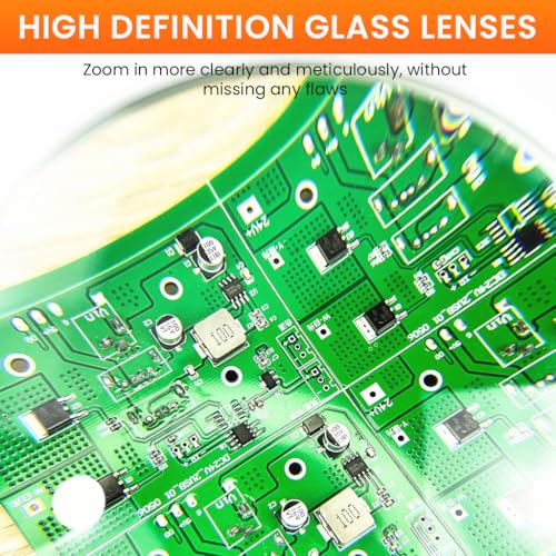 HASTHIP® Desk Magnifying Glass with USB LED Light, 5X Magnifier with Flexible Metal Arm, 3-Color for Crafting, Sewing, Electronics Repair, Model Building 3PCS