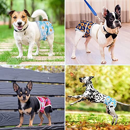 Qpets® Diaper for Dogs Female, 2 Pack Pet Use Soft Reusable Dog Diapers, 160ml Water Absorbption Comfort Doggy for Dogs & Puppy (L, Recommended Waist 19-27 inch) 2PCS