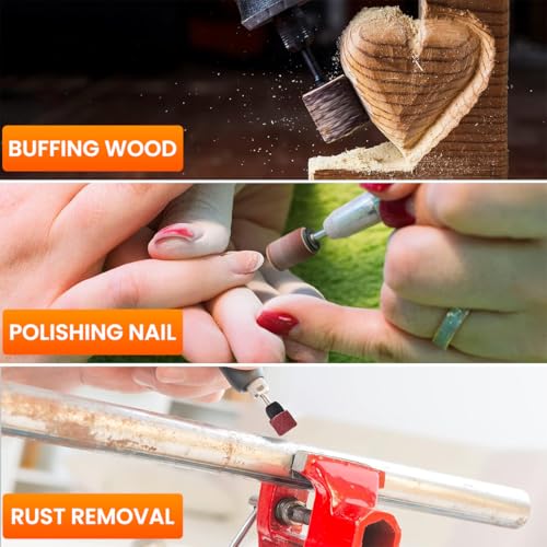 Serplex® 200PCS 80 Grit Drum Sander Sleeves Abrasive Set with 1/2 inch and 1/4 Inch Sanding Mandrels Oxide Sandpaper Bands for Shaping Smoothing Grinding