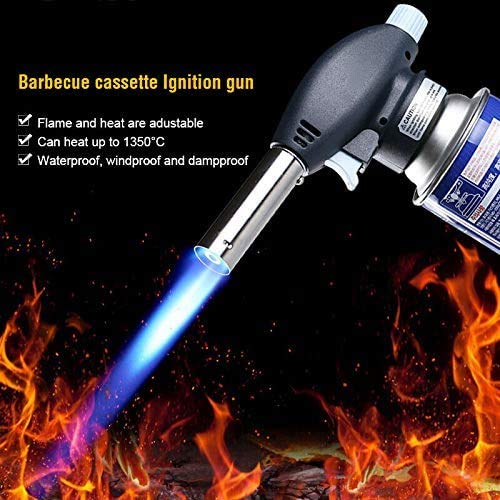 Supvox Flamethrower Butane Burner Auto Ignition Camping Weldin Blow Torch for Creme Brulee, Kitchen, Cooking, BBQ