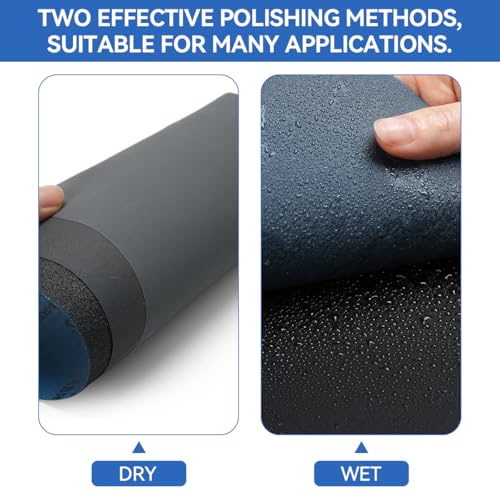 HASTHIP® 26Pcs Sandpapers 80 to 3000 Grit, 23x28cm Silicon Carbide Sand Paper, Multipurpose Coarse Fine Sandpapers Dry or Wet Sanding Papers for Wood Furniture Finishes and Metal Sanding