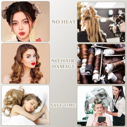 MAYCREATE Heatless Hair Curler,Heatless Curling Rod Headband,No Heat Curlers Headband Hair Curling Ribbon For Long Hair Rollers Hair Band Soft No Heat Hair Curlers for Overnight