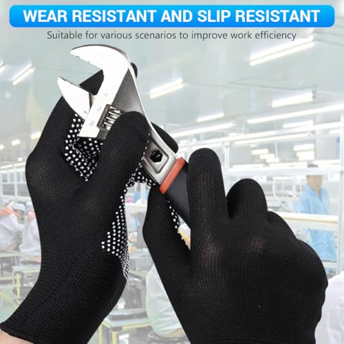Proberos® 4 Pairs Nylon Work Gloves Full Palm Anti-Slip Design Breathable Stretchy Working Riding Protective Outdoor Cotton for Repairman Cricket Cycling Fitness Sport 2PCS