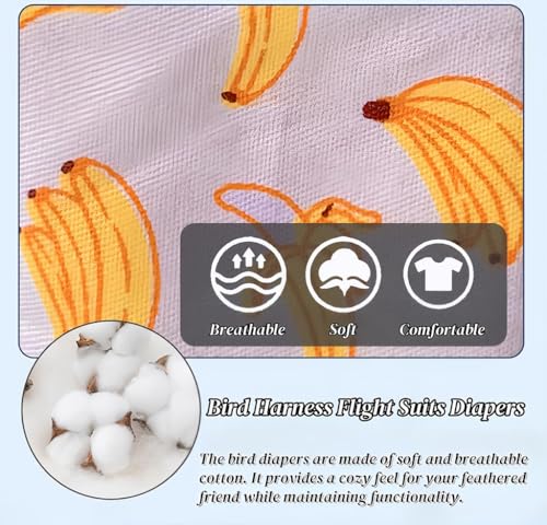 ZIBUYU® Bird Diaper Parrot Washable Diapers, Parrot Flight Suit, Reusable Nappies for Parakeet Cockatiel Mini Macaw Budgie Canary 2 Pcs