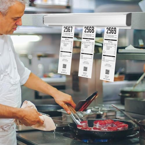 HASTHIP® Ticket Holder Receipt for Restaurant 19.6 Inches Metal Order Tab Grabber No Drill Kitchen Office Cafes Bars 3PCS