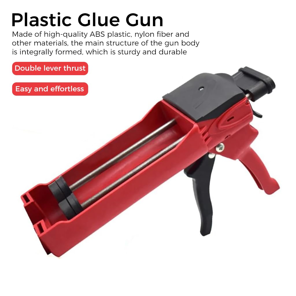 STHIRA Application Gun Double Cartridge Gun Applicator Dual-tube Caulking Gun Labor Saving Caulk Glue Gun Sealant Gun Mastic Gun with Trigger Versatile Caulking Gun