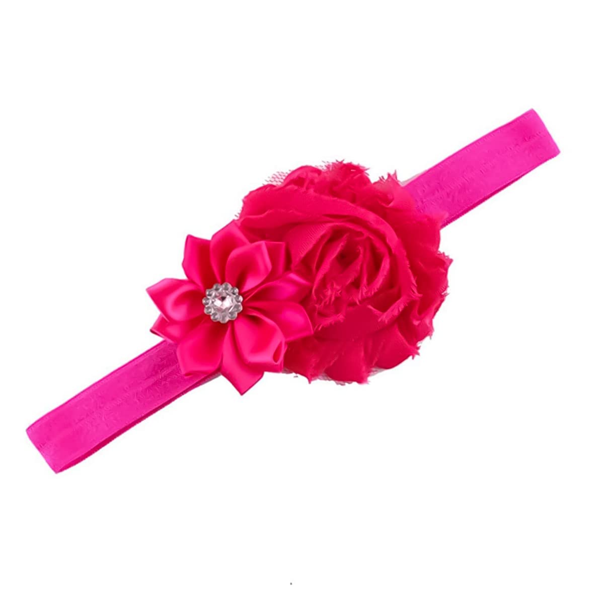 PALAY Baby Girls Hairband Pearl Crystal Rhinestone Flower Bow Lace Band Elastic Baby Headbands for Baby Girl, Pack of 10 - Multicolor